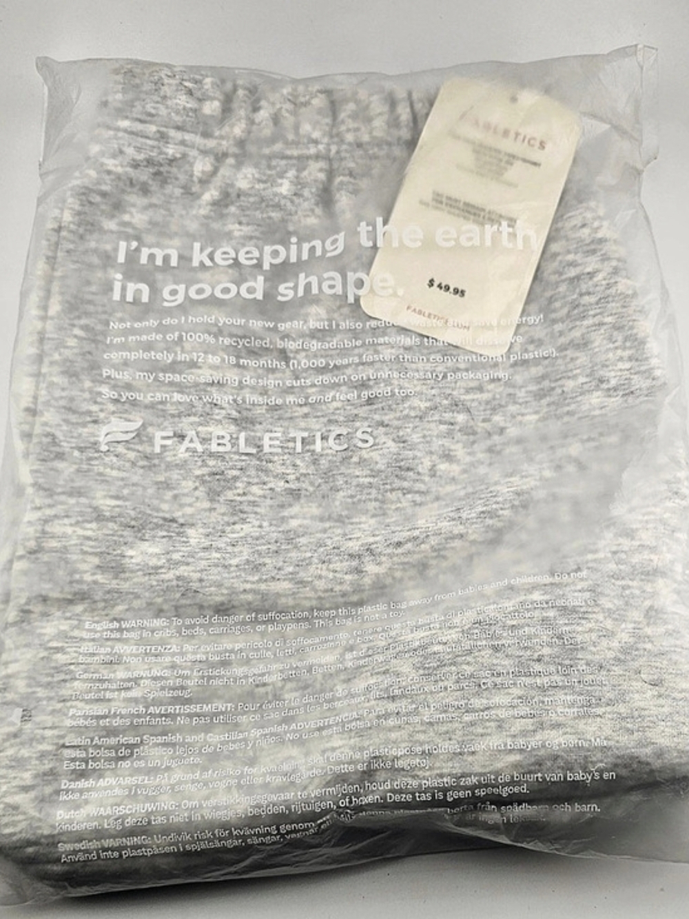 Fabletics Rae High Waisted Sweatshorts Light Grey Heather Large NWT